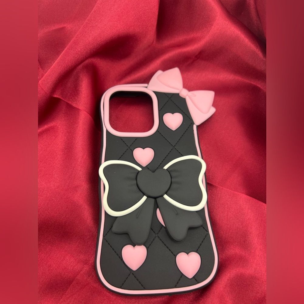 Chic Bow & Heart iPhone 15 Pro Max Case - Picture 3 of 5